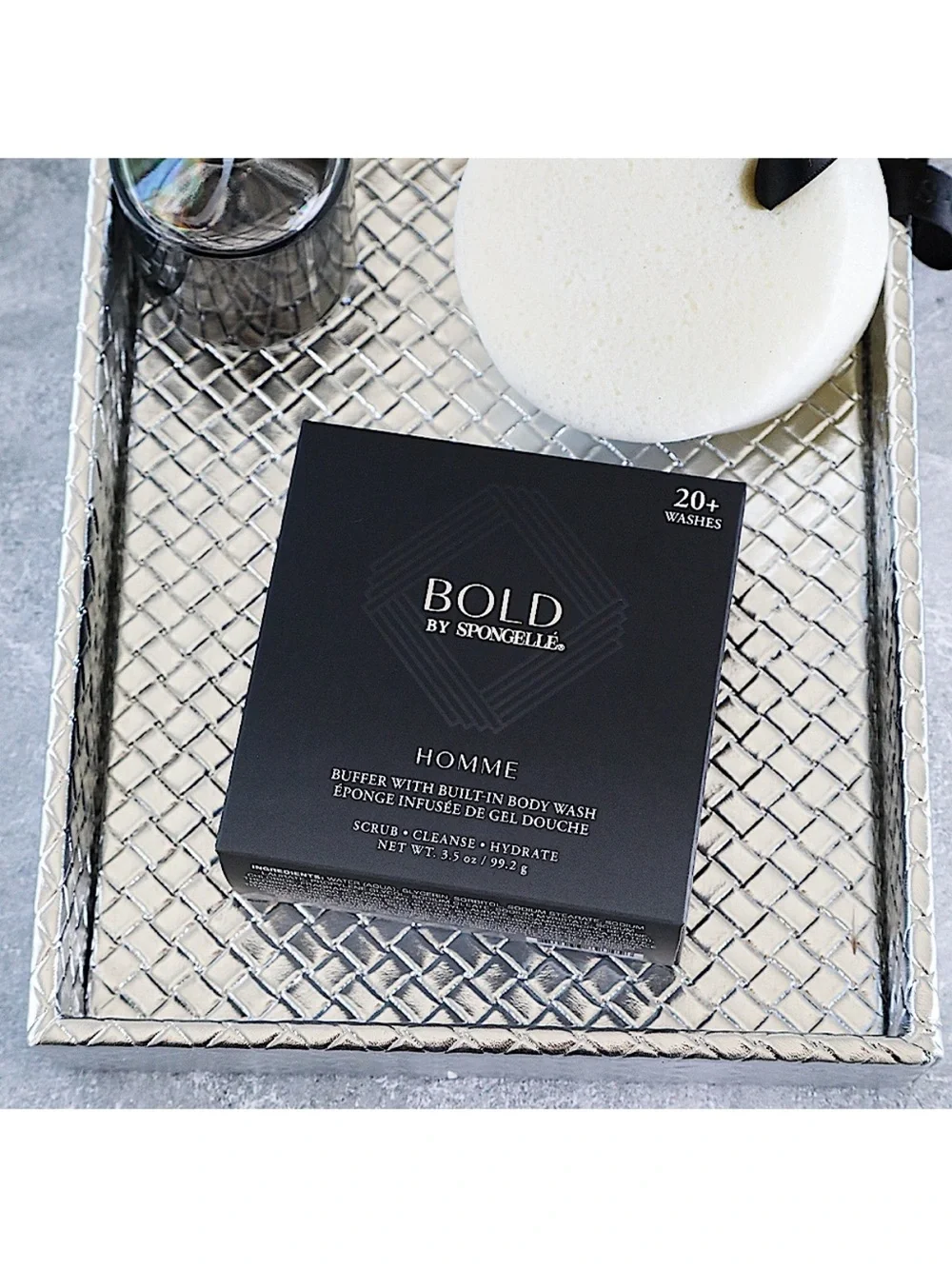 Spongelle Men's Limited Edition Bold Homme Body Wash Infused Buffer  20+ Washes